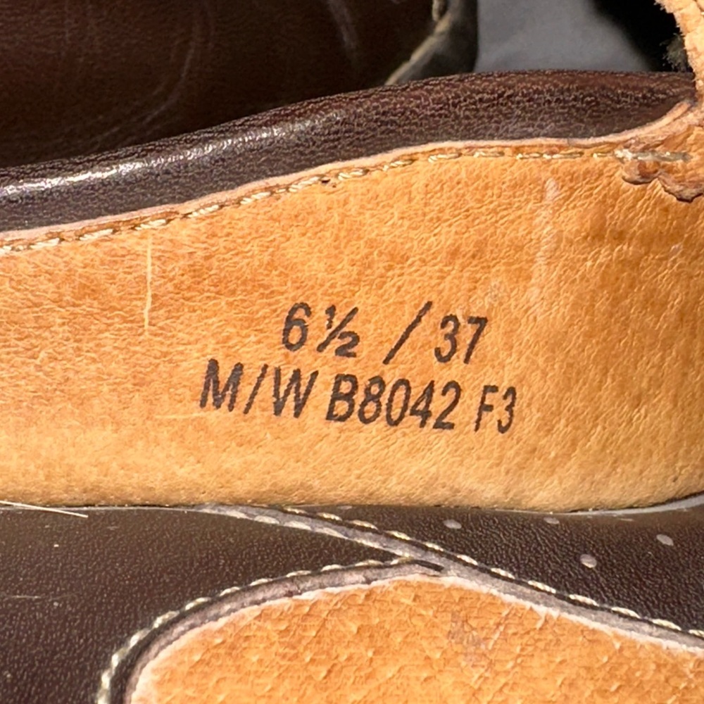 Born Brown Leather Clogs Size 6.5 - Picture 7 of 9